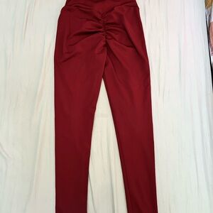 Red High-Waisted Leggings